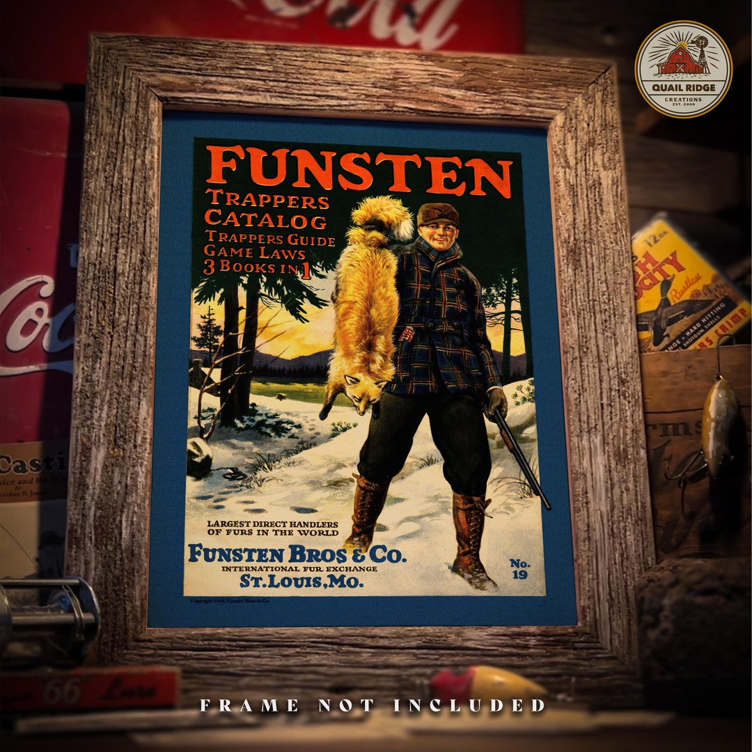 Vintage Trapping Catalog Magazine Cover Art Print 11X14 Unframed