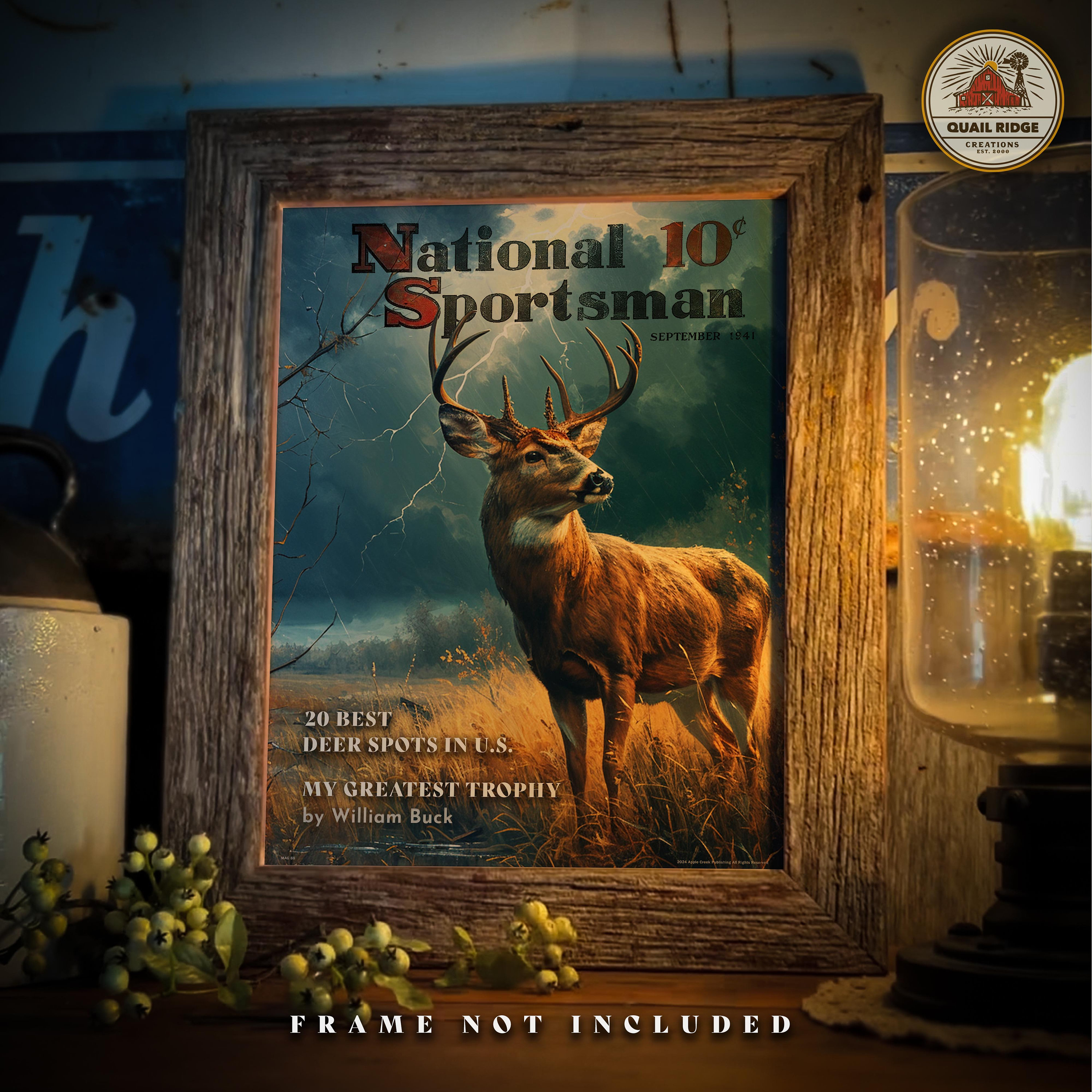 Vintage Whitetail Deer Art Print: Hunting Cabin Lodge Decor (11x14  Unframed) - Etsy, image size:3000x3000