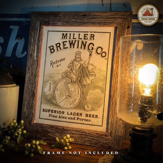 Vintage Miller Beer 1800's Advertising Art Print 11x14