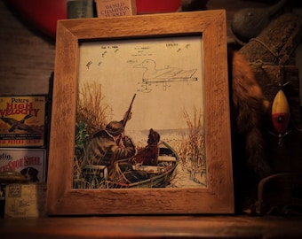 Vintage Duck Decoy Patent Art Print: Hunting Cabin Wall Decor