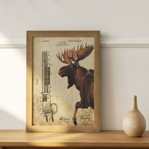 Vintage Rifle Patent Art Print 8x10 Unframed Fishing Moose Hunting ...