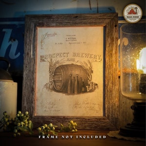 Impresión artística publicitaria de cerveza vintage de 1800, 11 x 14, sin marco, Prospect Brewery, licores de malta, taberna, pub, bar, decoración de pared, regalo de coleccionista de cerveza