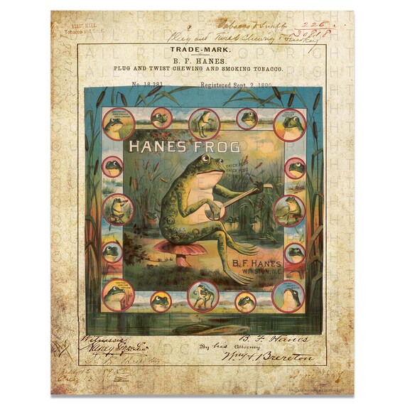 Vintage Hanes Frog Tobacco Advertising Art Print - Unframed 11x14