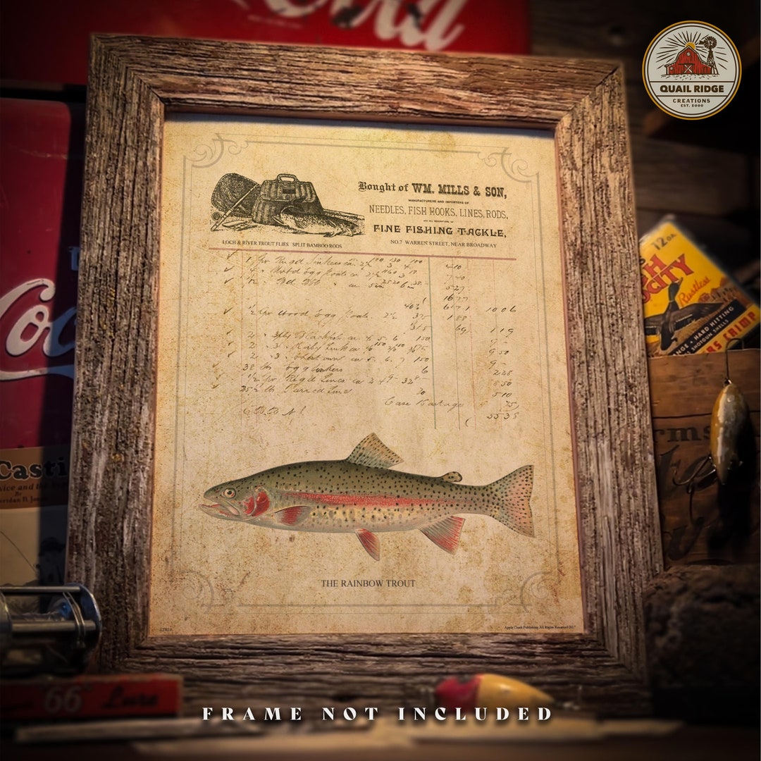 Vintage Fly Fishing Poster Art Print 11X14 Unframed Trout Fishing