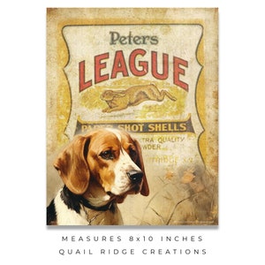 Old Rabbit Hunting Posters Vintage Beagle Dog Peters Shotgun Shell Box Poster Art Print 8x10 ...