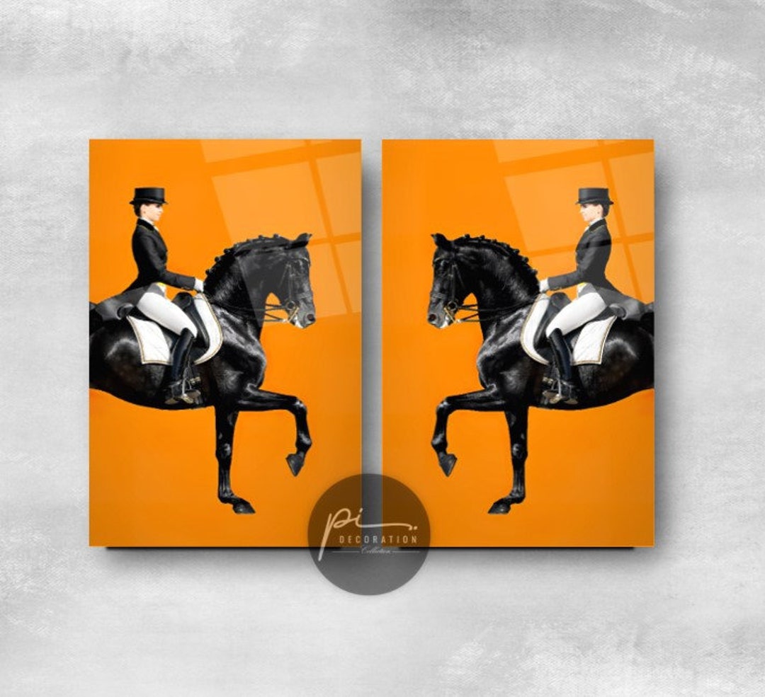 Hermes Horse Tempered Glass Print Art Wall Decoration Gift Etsy
