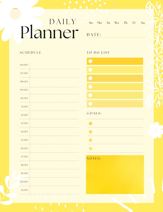 Printable Daily Planner - Etsy
