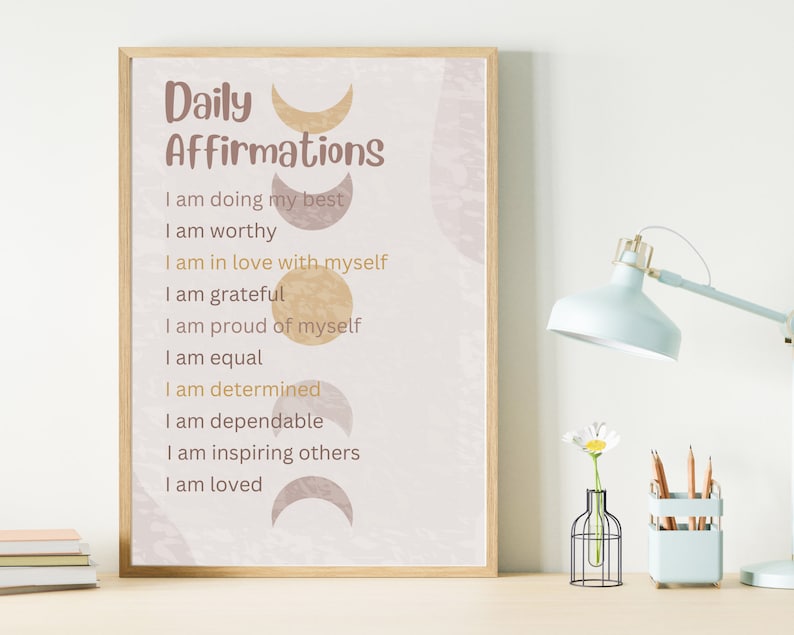 Printable Daily Affirmations Etsy Printable Daily Affirmations Etsy