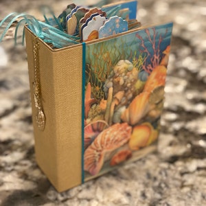 Handmade scrapbook photo album with under the sea theme