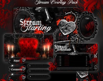 Crimson Heart | Animated Stream Overlay Pack