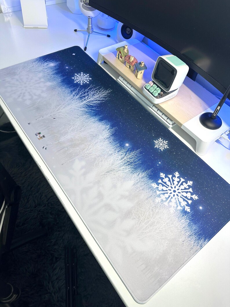 Computer Mouse Snowflake Snowflakes Deskmat 90x40cm - Etsy