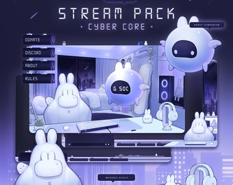 Cyber Core Room | Animated Stream Overlay Pack