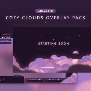 Cozy Clouds Animated Stream Overlay Pack