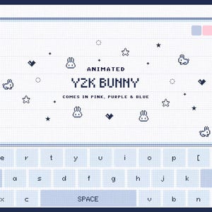 Y2K Bunny | Animated Stream Overlay Pack (Includes Blue, Pink, Purple) | Overlays + Scenes + Just Chatting | Vtuber Friendly