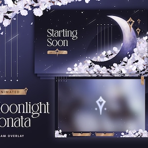 Moonlight Sonata | Animated Stream Overlay + Scenes Pack