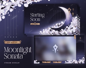 Moonlight Sonata | Animated Stream Overlay Pack