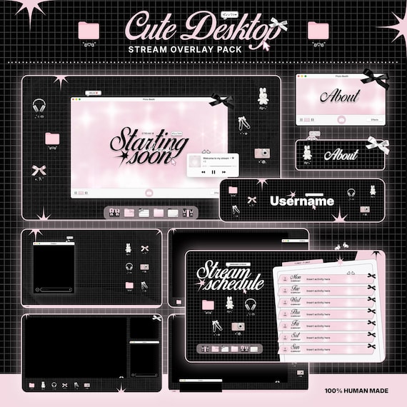 Cute Desktop | Animated Stream Overlay Pack