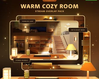 Warm Cozy Room | Animated Stream Overlay Pack