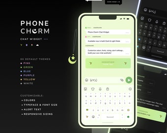Phone Charm Chat Widget | Customizable | 6x Themes | Dark & Light Mode