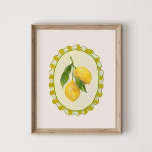 Zitrone Wand Kunst zum ausdrucken, Zitrus Küchen Dekor, Botanische Obst Druck, Sommerfrische Stil, digitaler Download für Esszimmer oder Küche