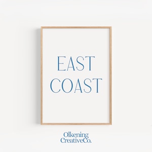 East Coast Poster, Coastal Granddaughter Prints, Coastal Wall Art, Beachy Decor, Printable Art, Trendy Apartment Decor, Nautical Themed Art