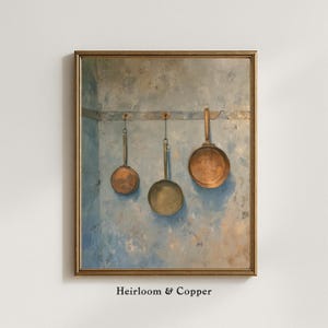 Farmhouse Kitchen Wall Art - Rustic Copper Pots Print, Cozy Vintage Aesthetic, Kitchen Decor, Printable Home Art (Digital Download) 55