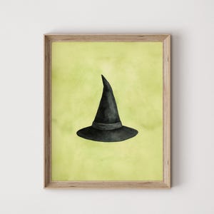 Rustic Witch Hat Wall Art - Halloween Decor, Cottagecore Vintage Poster, Earthy Autumn Printable, Spooky Charm Artwork, Digital Print 2