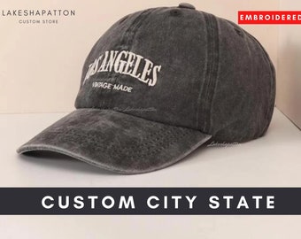 EMBROIDERED| Custom City State Hat - Custom Your City State Hat for Men Women