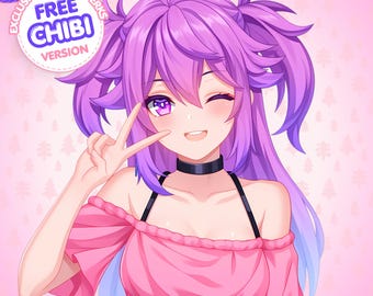 Custom Anime Character Portrait: OC, Fanart, PFP (Free Chibi)