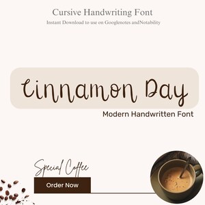 Cinnamon Font, Skinny Handwritten Font, Student Note Taking, Cute and Neat Handwriting Font, Cursive Font, Calligraphy Fonts