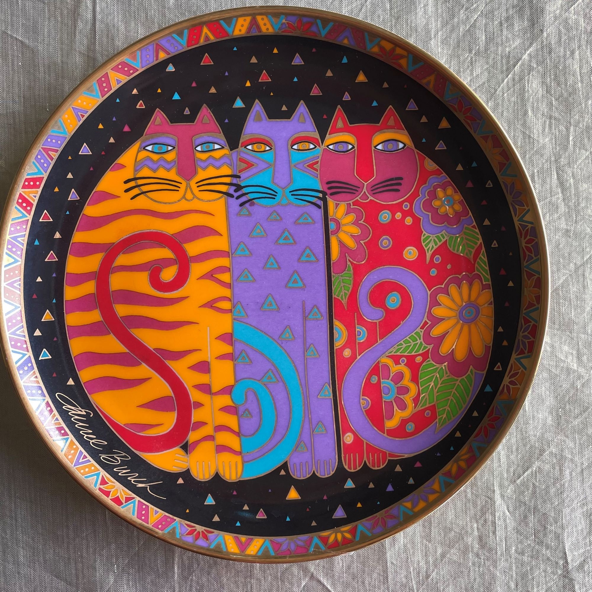 laurel burch cat plates franklin mint