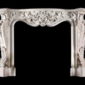 Luxury Hand Carved Genuine Italian Natural White Marble Fireplace Mantel