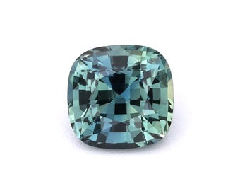 Teal Sapphire Cushion Gemstone Loose 6.5mm Gem Heated 1.44ct Stone Heated Sapphire Jewellery grade Sapphire