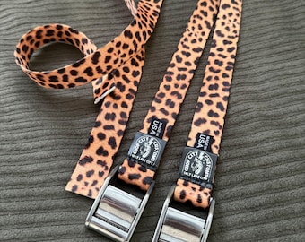 Leopardmönstrade Sissybar-väskeremmar (dubbelpack)