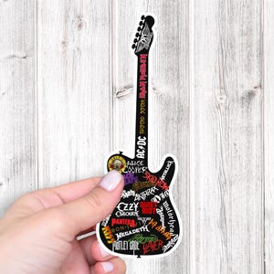 Guitar Sticker | 80s Metal Bands Sticker | 80s Heavy Metal | 80s Rock Sticker| Heavy Metal Fan Gift | Heavy Metal Magnet