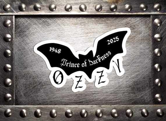 Ozzy Osbourne Sticker | Prince of Darkness Sticker | Bat Sticker | Vinyl or Magnetic with Glossy or Holographic Finish Sticker