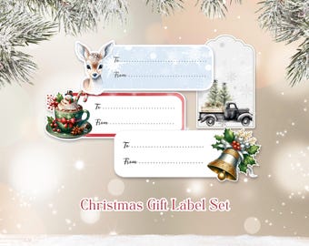 Christmas Gift Label Stickers Set | To and From Holiday Labels | Christmas Original Gift Labels