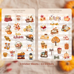 Fall Sticker Sheets | 2-Sheet Sticker Set | Autumn Themed Sticker Sheets