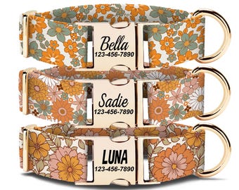 Girl Dog Collars, Flower Dog Collars, Boho Dog Collars, Personalized Dog Collars, Dog Gift
