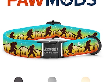 Sasquatch Dog Collar Bigfoot Dog Collar Personalized Boy Yeti Dog Collar Girl Yowie Dog Collar Dog Mom Custom Engraved Dog Collar Dog Gift