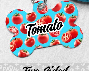 Tomato Dog Tag, Custom Personalized Vegetable Pet ID Tag, Fruit Puppy Gift
