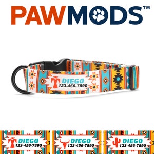 Tribal Dog Collar Personalized Dog Collar Aztec Dog Collar Boy Custom Dog Collar with Name Western Dog Collar Girl Mexican Dog Collar Gift