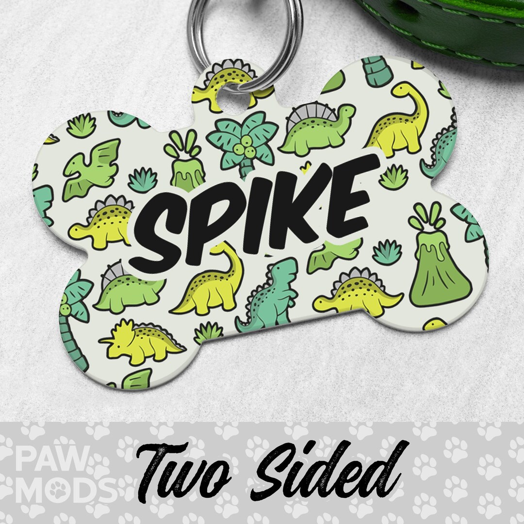 Dinosaur Dog Tag, Dino Dog Tag Personalized, T Rex Pet Tag, Custom Dog ...