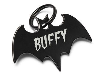 Bat Dog Tag, Halloween Dog Tag, Goth Pet ID, Vampire Dog Tag for Dogs, Dracula Personalized Pet ID, Funny Dog Tags, Macabre Dog Gift