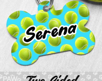 Tennis Dog Tag, Custom Personalized Ball Pet ID Tag, Sports Puppy Gift