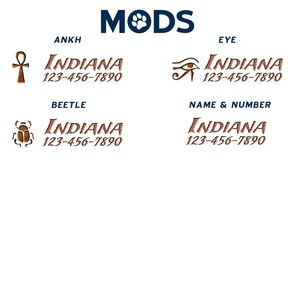 Personalized Egyptian Hieroglyphics Cat Collar Mods.