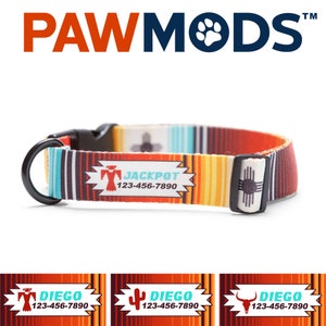 Serape Dog Collar Personalized Western Dog Collar Boy Mexican Dog Collar with Name Tribal Dog Collar Custom Boho Dog Collar Dog Mom Dog Gift