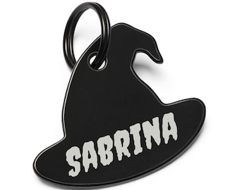 Witch Dog Tag, Halloween Dog Tag, Goth Pet ID, Pagan Dog Tag for Dogs, Wiccan Personalized Pet ID, Funny Dog Tags, Occult Dog Gift