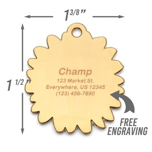 Daisy Dog Tag size with free engraving. Pet Supplies, Flower Dog Tags, Floral Pet Name Tags, Tags, Dog Mom Gift, Dog Tag Personalized, Dog ID Tag, Pet Tag, Custom Dog Tag, Dog Accessories, Pet ID Tags, Pet Gifts.