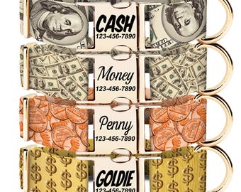 Money Dog Collar, Cash Dog Collar, Penny Dog Collars, Gold Dog Collars, Personalized Dog Collars, Funny Dog Collars, Dollar Dog Collar, Gift